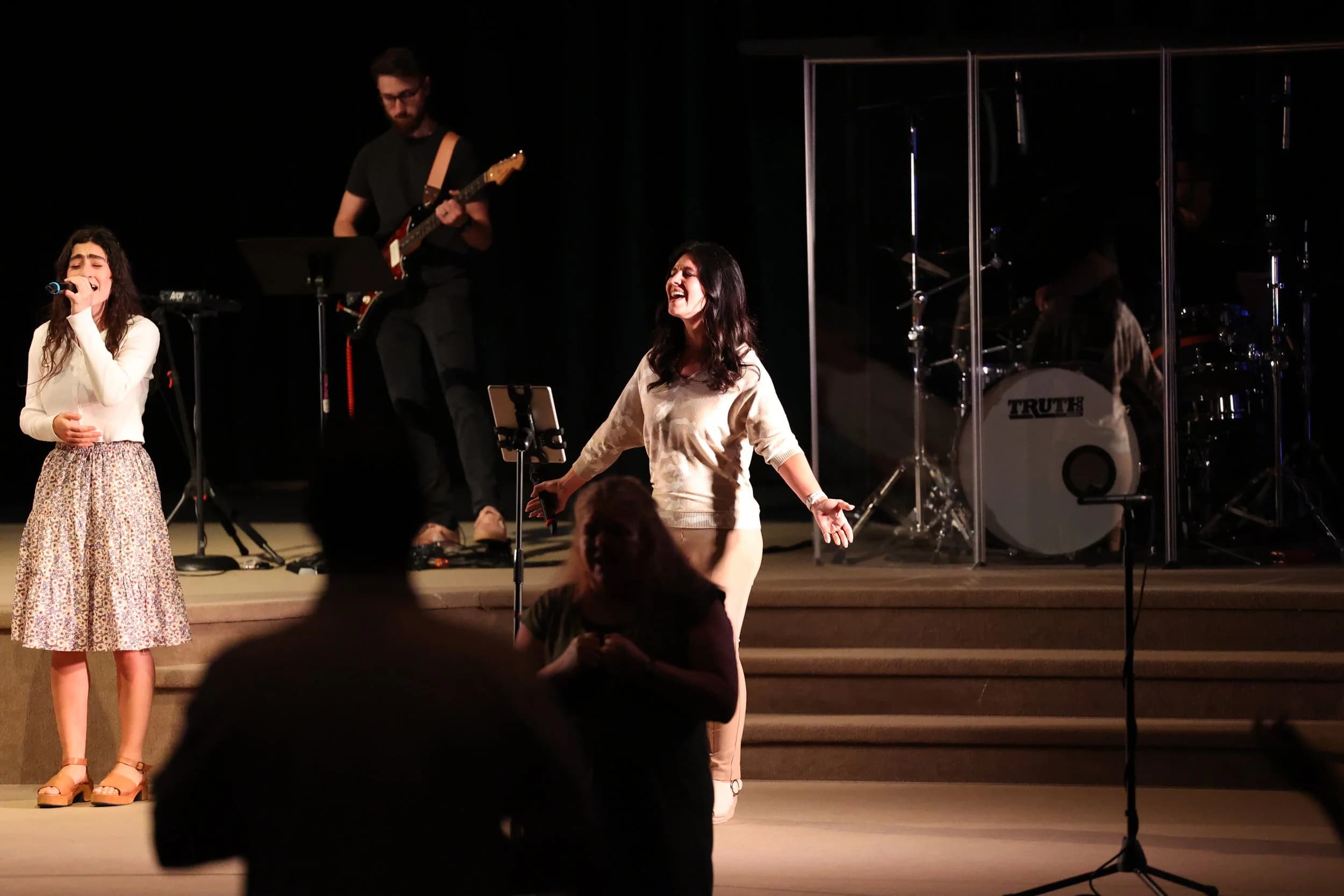 The worship team leading on a Sunday