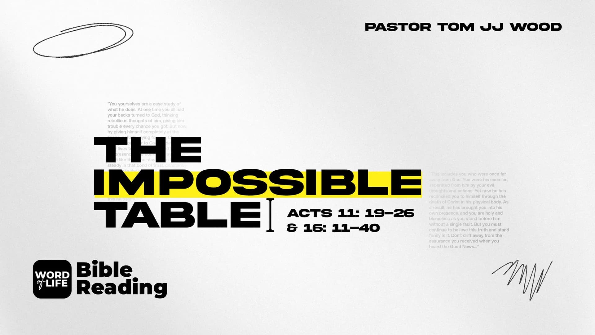 The Impossible Table (Acts 11:19-26 & 16:11-40)
