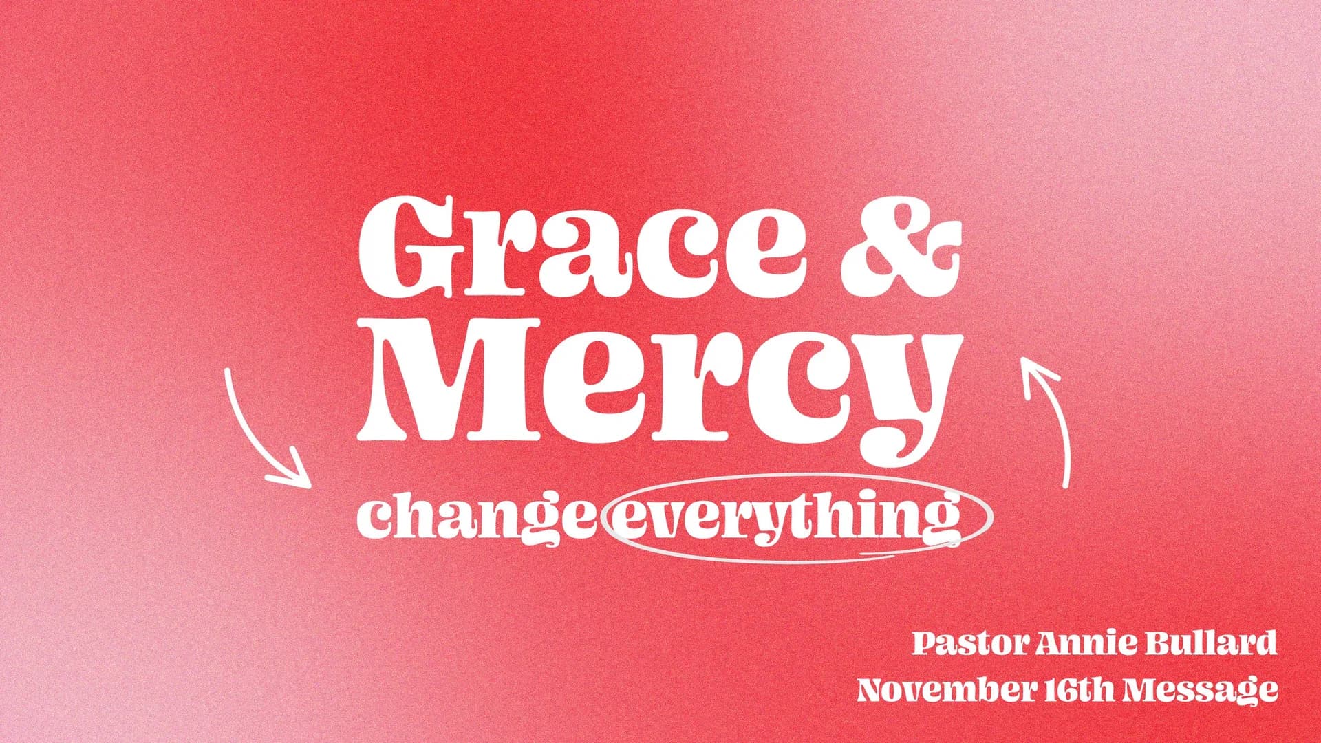 Grace & Mercy Change Everything - Pastor Annie Bullard
